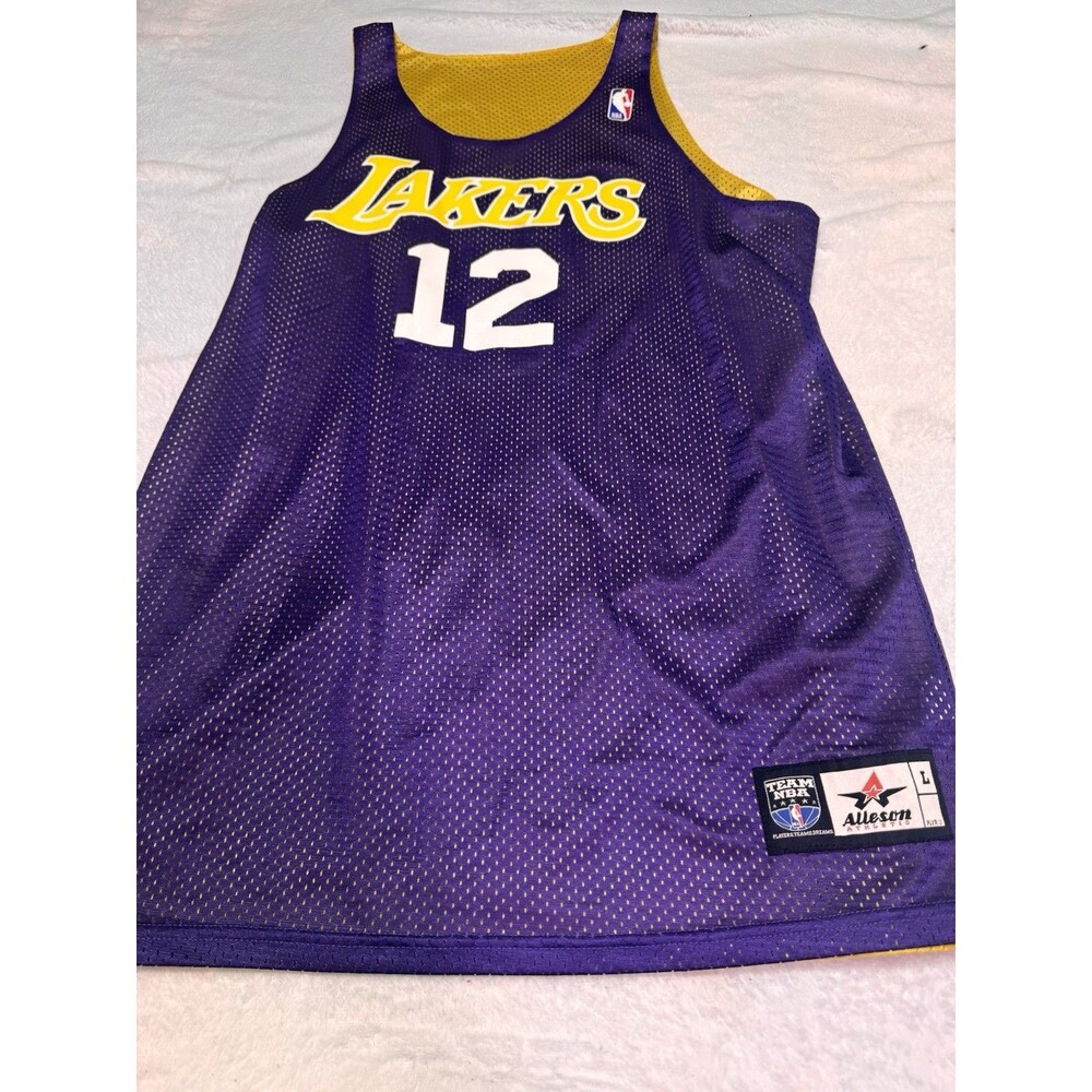 Men’s NBA Alleson Athletic Los Angeles Lakers #12 Reversible Mesh Jersey‎ Size L
